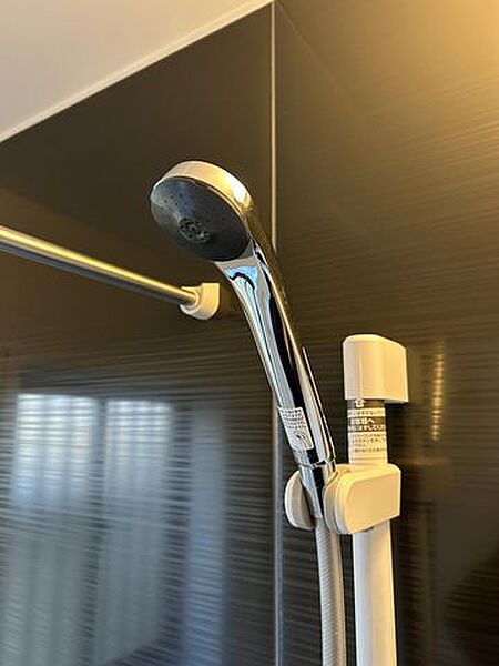 【リフォーム完成済み】新品シャワーヘッド。シャワーヘッド中央は渦を発生させ一気に散水する旋回流のeシャワー、外周はストレートシャワー。二種類のシャワーの組み合わせで、節水と浴び心地のよさを実現。