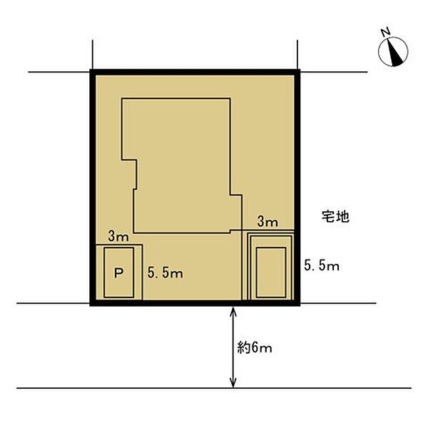 【リフォーム中〔区画図〕】お車2台分の駐車スペースがあります。