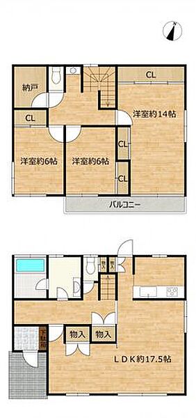 【間取り図】3LDKの住宅で各居室は採光が取れているので風通しのよい住宅です。各居室に収納がございますので、使わないシーズンのお洋服をしまったり使うことができたりと便利ですね。
