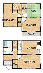 太田市下浜田町　戸建て 3LDKの間取り