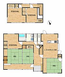 伊勢崎市境百々東　戸建て 6LDKの間取り
