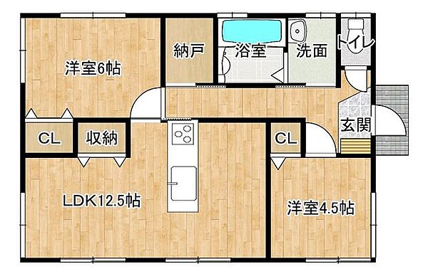 リフォーム後の間取予定す。2ＳＬＤＫの平家住宅へと生まれ変わりました。生活動線も意識し、住みやすい間取りへとリフォームしました。