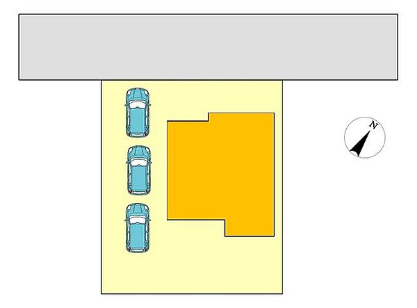 【敷地図】お家の敷地図です。普通自動車を縦列2台駐車可能です。