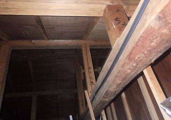 普段の生活ではなかなか見ることのない小屋裏までしっかりと点検を行います。