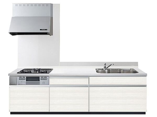 【同仕様写真】キッチンはの新品キッチンへ交換予定です。水はねを抑える静音シンクを標準採用。お料理中でもご家族との会話を遮りません。