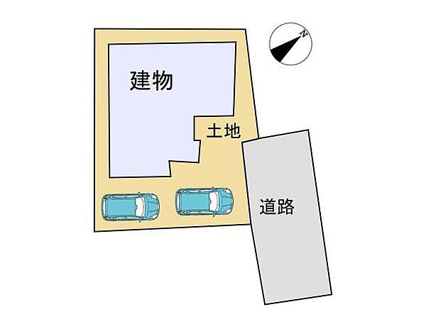 区画図になります。駐車場拡張予定ですので、2台停めることが可能です。