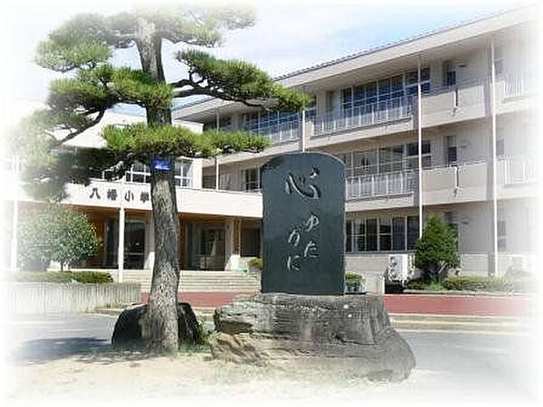【周辺環境・小学校】八幡小学校まで700m(徒歩10分)小さなお子様がいらっしゃる親御様には重要な小学校までの距離。暑い日も寒い日も元気に歩いて通える距離で6年間の通学も安心です。