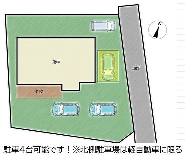 敷地図です。駐車4台可能です！