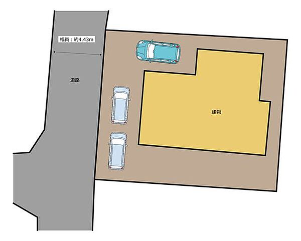 【敷地図】敷地内3台駐車可能です。