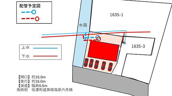 【敷地図】物件の敷地図です。駐車スペースは5台分ございます。