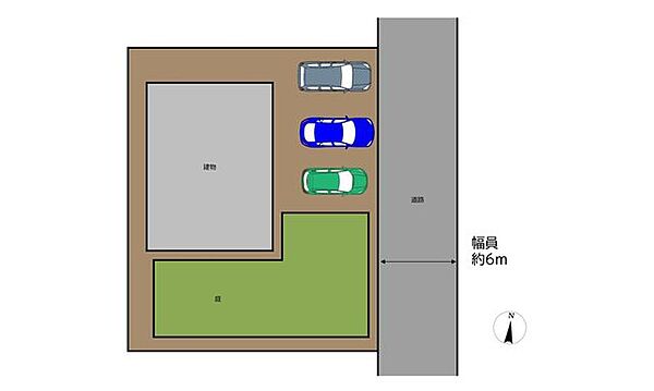 【リフォーム中/区画図】土地面積は99坪あり、駐車スペースは普通車3台分へと拡張予定です。お庭部分が広いので、お手入れしてガーデニングや畑としてもお使いいただけます。物置を置くスペースも十分ですね。