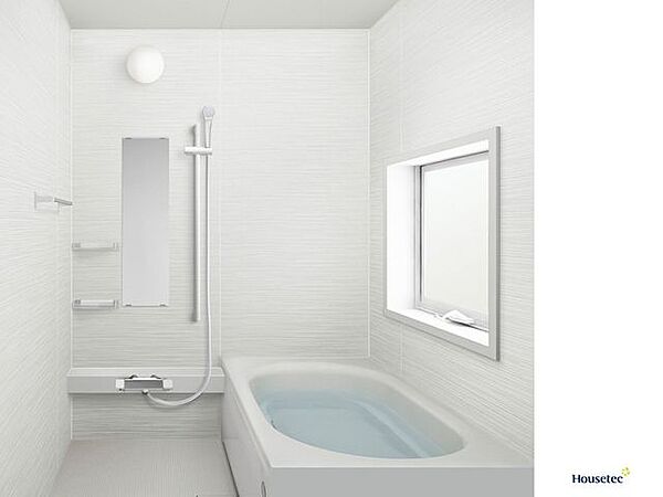 【リフォーム中/浴室】　浴室は1坪タイプのハウステック製ユニットバスに新品交換予定です。1坪の広々した浴槽で、足を伸ばしてゆったり半身浴が楽しめます。毎日のお風呂が楽しみになりますね。