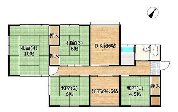【10/31まで期間限定の現況販売/間取り図】5DKの平屋の住宅でございます。