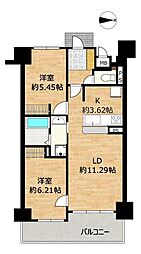 エンブル・リバーガーデンシズオカ 2LDKの間取図画像