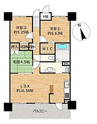 ロイヤルクレスト船越 3LDKの間取図画像