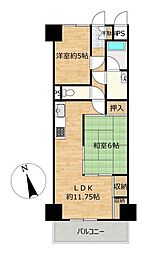 サニーパレス元城 2LDKの間取図画像