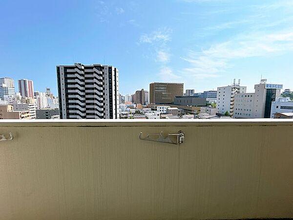 【眺望】8階ならではの開放的な眺望が魅力です。バルコニーからは、浜松市の街並みを一望でき、日々の暮らしに心地よい景色をお楽しみいただけます。