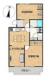 間取図画像 2LDK