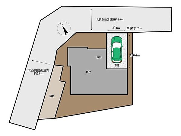 【リフォーム済】区画図です。駐車1台可能です。（車種による）