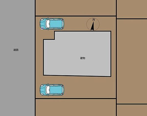 【現況】区画図です。お車2台駐車可能です。