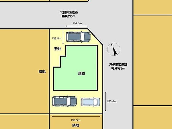 区画図です。お庭スペースを駐車場にリフォームする予定です。
