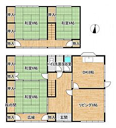 松阪市松ヶ島町　戸建て 4LDKの間取り