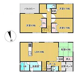 かほく市横山　戸建て 4LDKの間取り