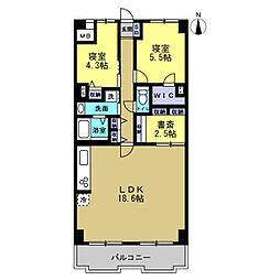 ダイアパレス西別院 2LDKの間取図画像