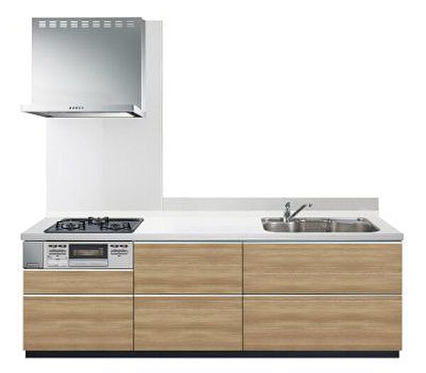 【同仕様画像】キッチンは新品に交換予定です。幅約255cmと広々しています。