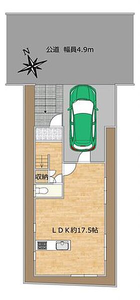 【敷地図】普通車1台駐車可能！