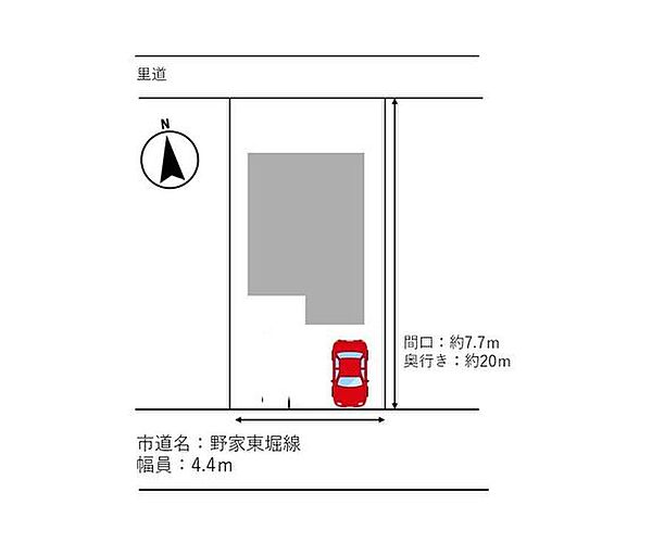 【区画図】区画図です。前面道路の幅員は約4.4ｍございます。