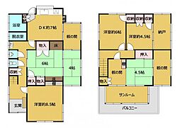 益田市元町　戸建て 5SDKの間取り