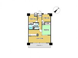 アイムス福山壱番館 3LDKの間取図画像