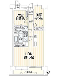藤和猫屋町ハイタウン　904 2LDKの間取り