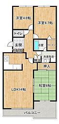 井口台南パークハウス 3LDKの間取図画像