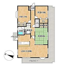 アージュ古江東 3LDKの間取図画像