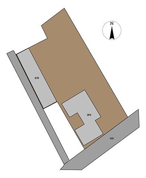 敷地は1384.68m2(418坪)、建物は256.72m2(77坪)、倉庫は約147.77m2(44坪)です。