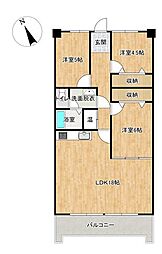 ベルエール宇部文京町 3LDKの間取図画像