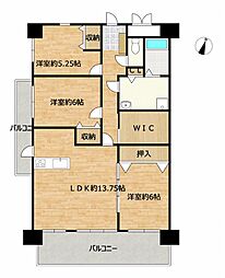 エクレールマンション八幡南 3SLDKの間取図画像