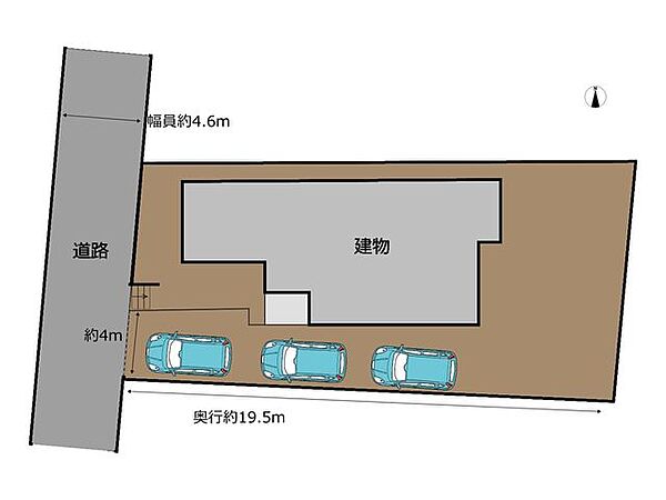 【区画図】お車3台以上駐車可能になりました。