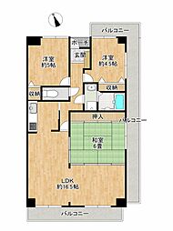 サーパス川内 3LDKの間取図画像