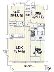 ロマネスク香住ヶ丘 3LDKの間取図画像