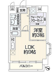 ロマネスク渡辺通第2 1LDKの間取図画像