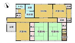 伊万里市東山代町長浜　戸建て 4DKの間取り