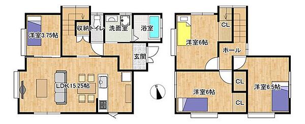 【間取図】リフォーム後の予定間取り図です。間取り変更を行い、4LDKにする予定です。現況優先です。
