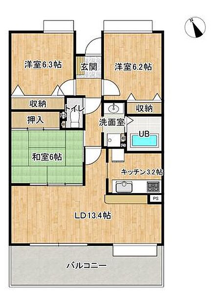 【間取り図】3LDKです。