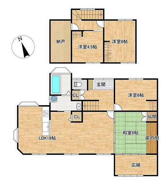 【リフォーム中】リフォーム後の間取りです。使い勝手を考えた、4LDK住宅に生まれ変わります。