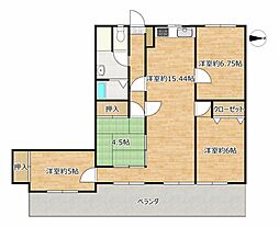 サンリラ清水町 4LDKの間取図画像