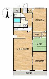 第二マンション新地 3LDKの間取図画像