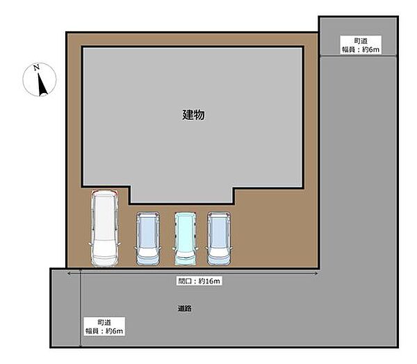 【区画図】土地約79坪、建物約44坪です。買い物もしやすい人気のエリアです。駐車場を並列3台～可能に変更していきます。